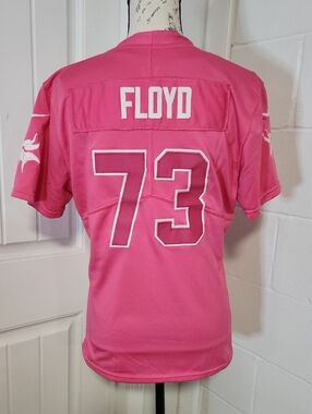 Nike Breast Cancer Pink "Floyd" #73 MN VIKINGS Jersey XL Wordplay GUC